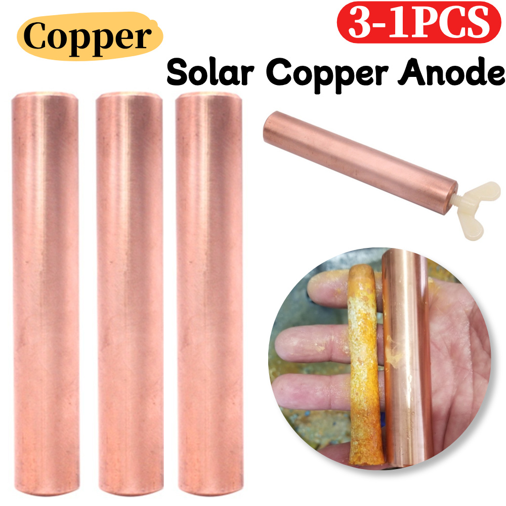 Solar Pool Ionizer Copper Anode - 3-1 Pezzi Anodo Solare in Rame